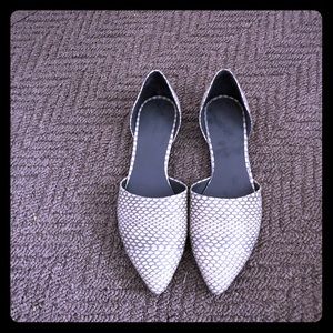 Vince Nina 4 Snake Embossed Leather D’Orsay Flats